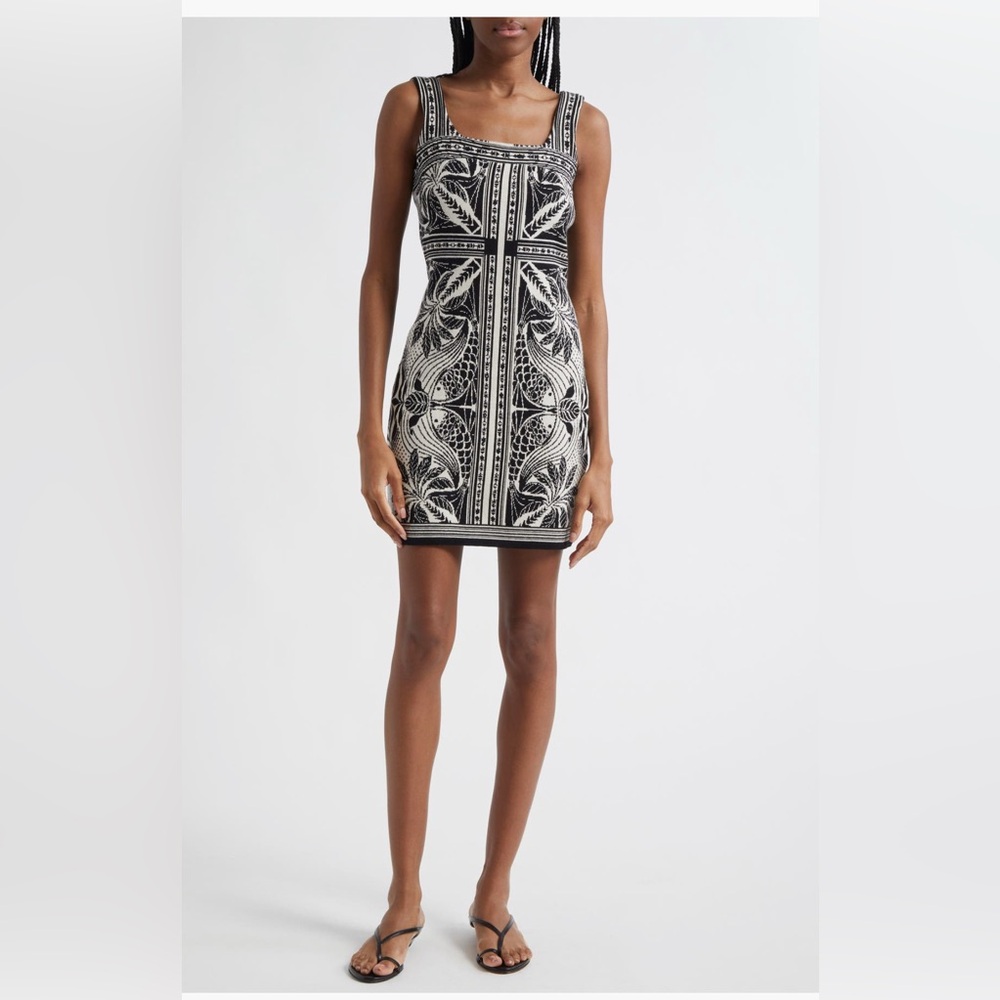 FARM Rio Black and White Mini Dress